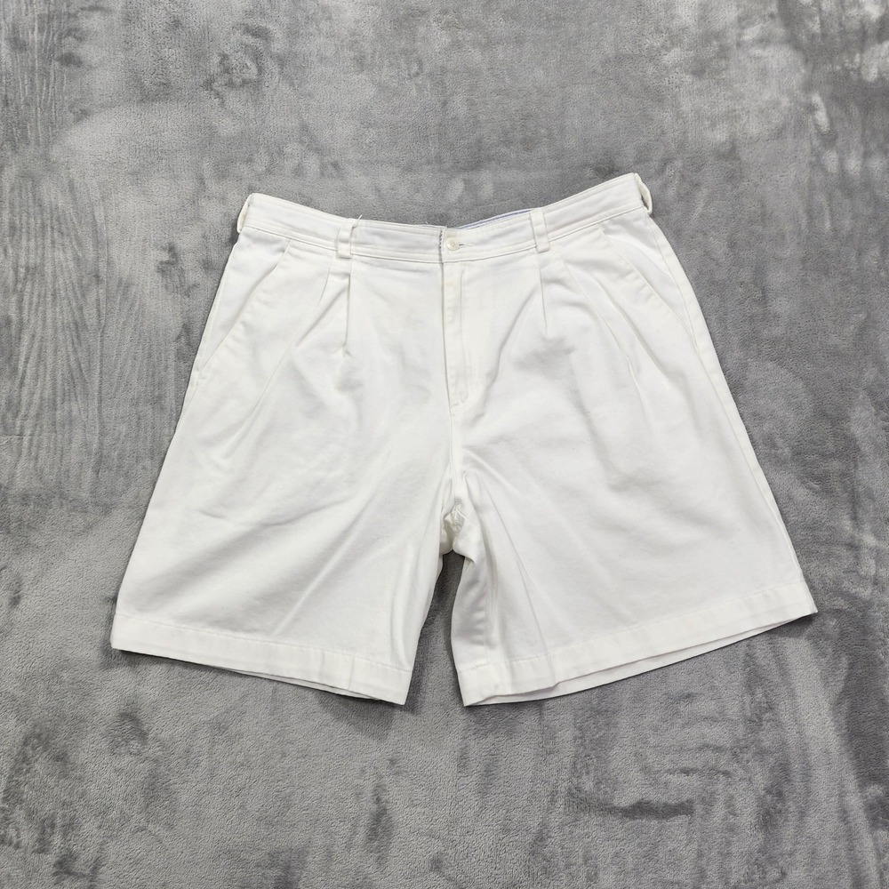 Liz Claiborne Shorts Womens 16 White Chino Twill Pleated Casual‎ Travel Summer